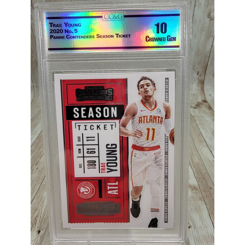 Trae Young 2020-2021 Panini Contenders Season Ticket #5 Atlanta Hawks CCG 10